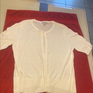 Women's White Cardigan Sweater